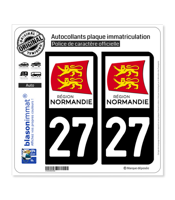 Lot 10 X Stickers Immatriculation Adhésif Région-département 10 Au Choix