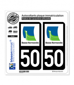 50 Basse-Normandie - LogoType | Autocollant plaque immatriculation