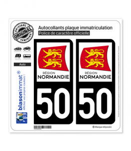 50 Normandie - LogoType | Autocollant plaque immatriculation