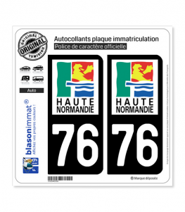 76 Haute-Normandie - LogoType | Autocollant plaque immatriculation