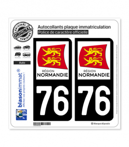 76 Normandie - LogoType | Autocollant plaque immatriculation