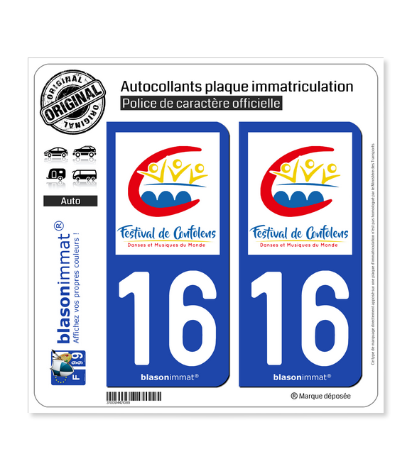 16 Confolens - Festival | Autocollant plaque immatriculation