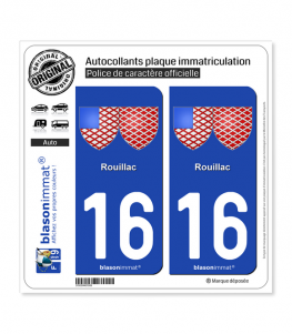 16 Rouillac - Armoiries | Autocollant plaque immatriculation
