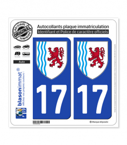 17 Nouvelle-Aquitaine - LogoType | Autocollant plaque immatriculation