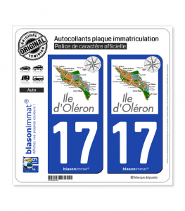 17 Ile d'Oléron - Aperçu Général | Autocollant plaque immatriculation