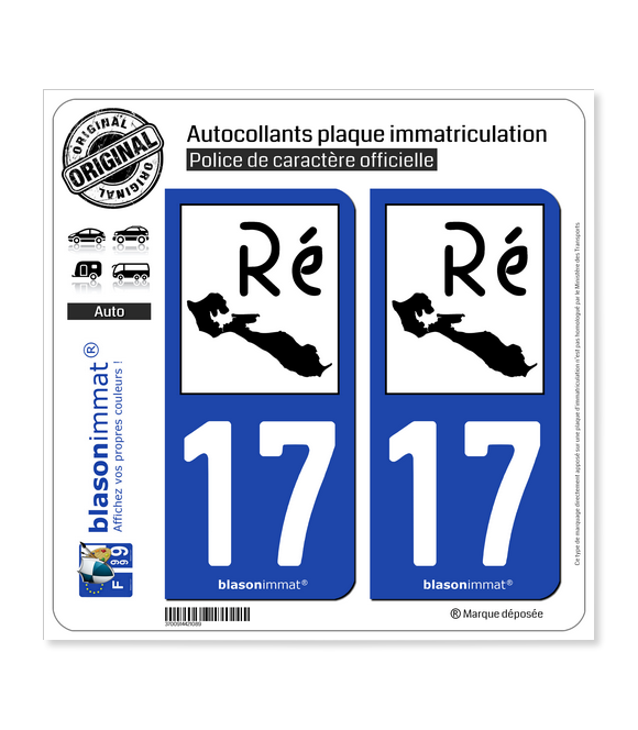 Autocollant plaque immatriculation