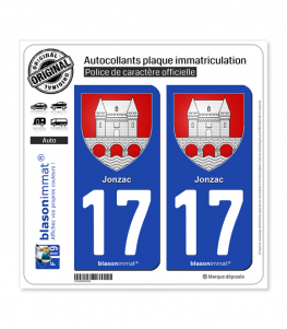 17 Jonzac - Armoiries | Autocollant plaque immatriculation