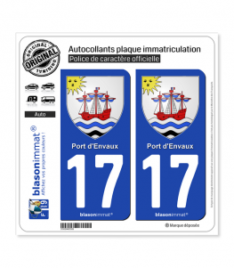 17 Port d'Envaux - Armoiries | Autocollant plaque immatriculation