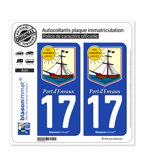 17 Port d'Envaux - Commune | Autocollant plaque immatriculation