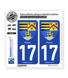 17 Royan - Armoiries | Autocollant plaque immatriculation