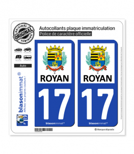 17 Royan - Ville | Autocollant plaque immatriculation