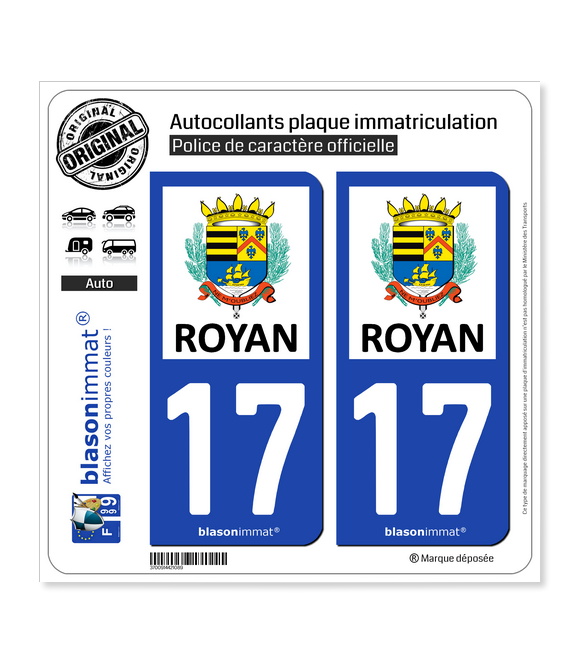 17 Royan blason ville autocollant plaque sticker 