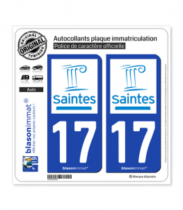 17 Saintes - Ville | Autocollant plaque immatriculation