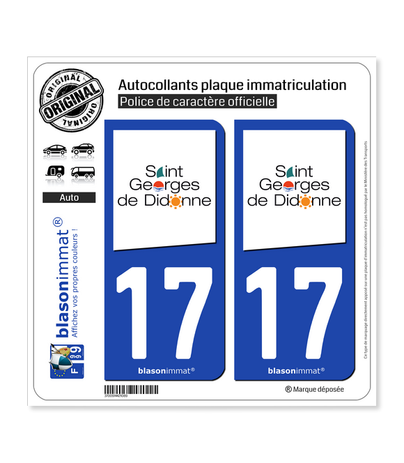 17 Saint-Georges-de-Didonne - Commune | Autocollant plaque immatriculation
