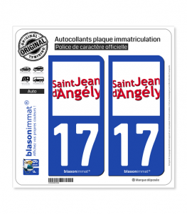 17 Saint-Jean-d'Angély - Ville | Autocollant plaque immatriculation
