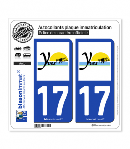 17 Yves - Commune | Autocollant plaque immatriculation