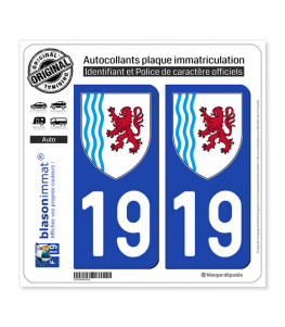 19 Nouvelle-Aquitaine - LogoType | Autocollant plaque immatriculation