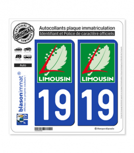 19 Limousin - LogoType | Autocollant plaque immatriculation