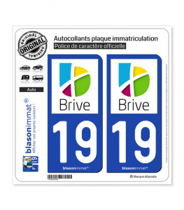 19 Brive-la-Gaillarde - Agglo | Autocollant plaque immatriculation