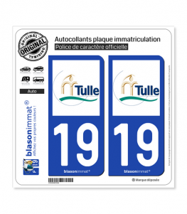 19 Tulle - Ville | Autocollant plaque immatriculation