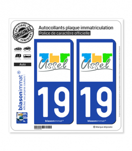 19 Ussel - Ville | Autocollant plaque immatriculation