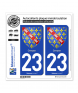 23 Creuse - Armoiries | Autocollant plaque immatriculation