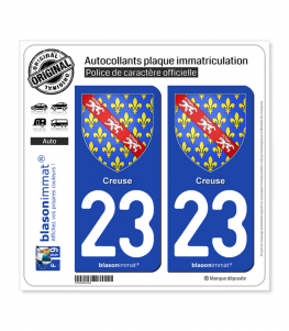 23 Creuse - Armoiries | Autocollant plaque immatriculation