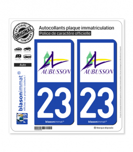 23 Aubusson - Ville | Autocollant plaque immatriculation