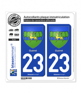 23 Guéret - Armoiries | Autocollant plaque immatriculation
