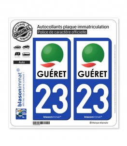23 Guéret - Agglo | Autocollant plaque immatriculation
