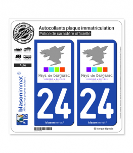 24 Bergerac - Tourisme | Autocollant plaque immatriculation