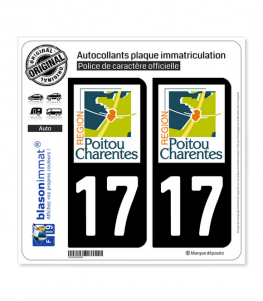 17 Poitou-Charentes - LogoType | Autocollant plaque immatriculation