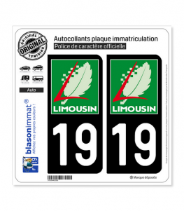 19 Limousin - LogoType | Autocollant plaque immatriculation