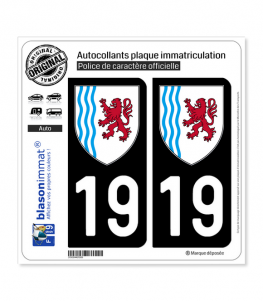 19 Nouvelle-Aquitaine - LogoType | Autocollant plaque immatriculation