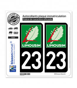 23 Limousin - LogoType | Autocollant plaque immatriculation