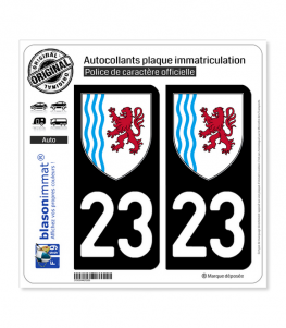 23 Nouvelle-Aquitaine - LogoType | Autocollant plaque immatriculation
