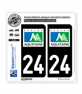24 Aquitaine - LogoType | Autocollant plaque immatriculation