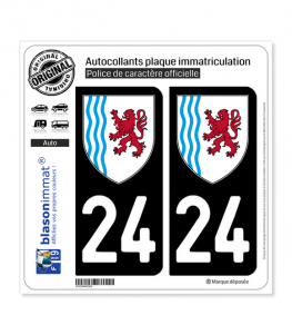 24 Nouvelle-Aquitaine - LogoType | Autocollant plaque immatriculation