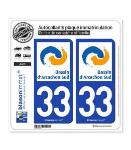 33 Arcachon - Agglo | Autocollant plaque immatriculation