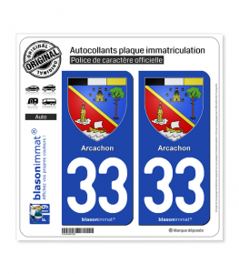 33 Arcachon - Armoiries | Autocollant plaque immatriculation