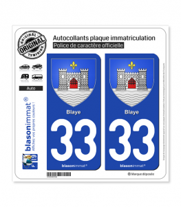 33 Blaye - Armoiries | Autocollant plaque immatriculation