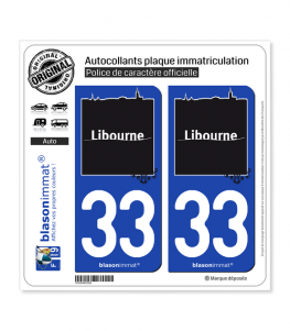 33 Libourne - Ville | Autocollant plaque immatriculation
