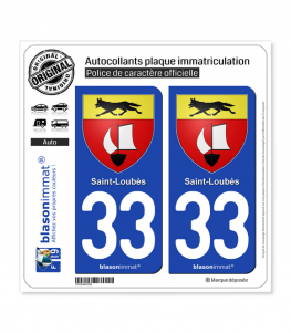33 Saint-Loubès - Armoiries | Autocollant plaque immatriculation