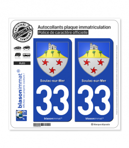 33 Soulac-sur-Mer - Armoiries | Autocollant plaque immatriculation