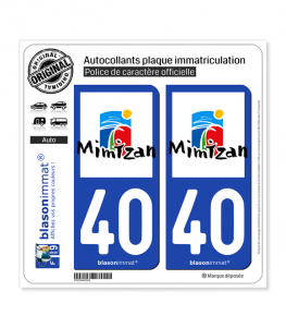 40 Mimizan - Ville | Autocollant plaque immatriculation