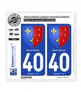 40 Saint-Sever - Armoiries | Autocollant plaque immatriculation