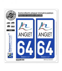 64 Anglet - Agglo | Autocollant plaque immatriculation