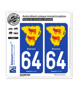 64 Biarnes - Résident | Autocollant plaque immatriculation