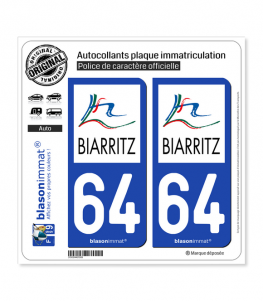 64 Biarritz - Agglo | Autocollant plaque immatriculation