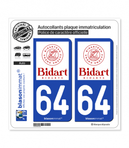 64 Bidart - Commune | Autocollant plaque immatriculation
